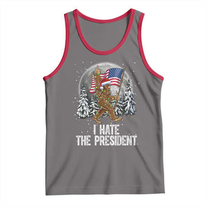 Funny Bigfoot Christmas Political Meme Tank Top I Hate The President TS14 Deep Heather Red Print Your Wear