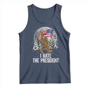 Funny Bigfoot Christmas Political Meme Tank Top I Hate The President TS14 Navy Print Your Wear