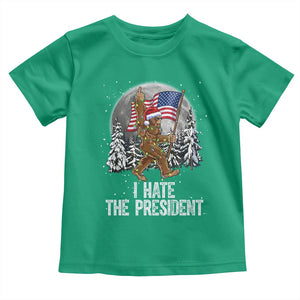 Funny Bigfoot Christmas Political Meme Toddler T Shirt I Hate The President TS14 Irish Green Print Your Wear