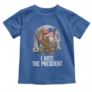 Funny Bigfoot Christmas Political Meme Toddler T Shirt I Hate The President TS14 Royal Blue Print Your Wear