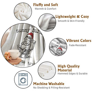 Funny Frog Christmas Throw Blanket My Tummy Hurts And I Hate Trump TS14 Print Your Wear