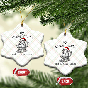 Funny Frog Christmas Ceramic Ornament My Tummy Hurts And I Hate Trump TS14 Print Your Wear