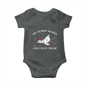 Funny Goose Christmas Baby Onesie My Tummy Hurts And I Hate Trump TS14 Dark Heather Print Your Wear