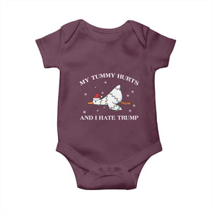 Funny Goose Christmas Baby Onesie My Tummy Hurts And I Hate Trump TS14 Maroon Print Your Wear