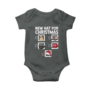 Funny Political Christmas Baby Onesie Old Hat New Hat TS14 Dark Heather Print Your Wear