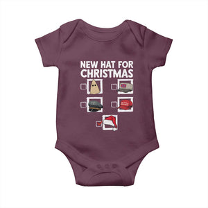 Funny Political Christmas Baby Onesie Old Hat New Hat TS14 Maroon Print Your Wear
