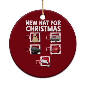 Funny Political Christmas Ceramic Ornament Old Hat New Hat TS14 1pc Red Print Your Wear