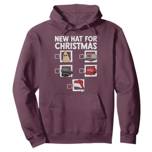 Funny Political Christmas Hoodie Old Hat New Hat TS14 Maroon Print Your Wear
