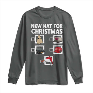 Funny Political Christmas Long Sleeve Shirt Old Hat New Hat TS14 Dark Heather Print Your Wear