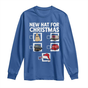 Funny Political Christmas Long Sleeve Shirt Old Hat New Hat TS14 Royal Blue Print Your Wear