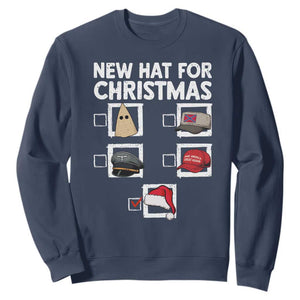 Funny Political Christmas Sweatshirt Old Hat New Hat TS14 Navy Print Your Wear
