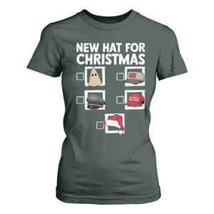 Funny Political Christmas T Shirt For Women Old Hat New Hat TS14 Dark Forest Green Print Your Wear