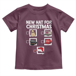 Funny Political Christmas Toddler T Shirt Old Hat New Hat TS14 Maroon Print Your Wear
