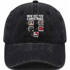Funny Political Christmas Washed Cotton Baseball Cap Old Hat New Hat TS14 Washed Cap Universal Fit Black Print Your Wear