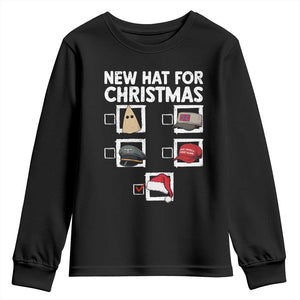 Funny Political Christmas Youth Sweatshirt Old Hat New Hat TS14 Black Print Your Wear