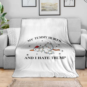 Silly Goose Christmas Throw Blanket My Tummy Hurts And I Hate Trump TS14 Print Your Wear