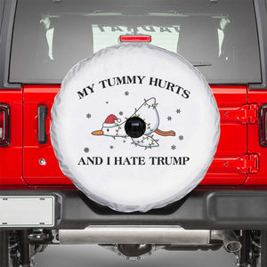 Silly Goose Christmas Spare Tire Cover My Tummy Hurts And I Hate Trump TS14 White Print Your Wear