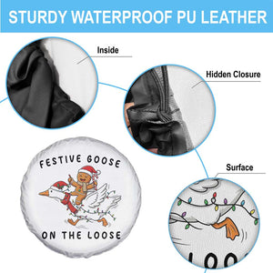 Funny Goose Christmas Spare Tire Cover Festive Goose On The Loose Xmas TS14 Print Your Wear