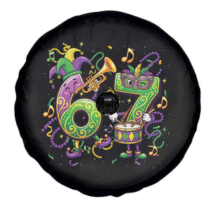 67 Mardi Gras Meme Spare Tire Cover Funny Six Seven Carnival Party TS14 Print Your Wear