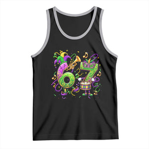 67 Mardi Gras Meme Tank Top Funny Six Seven Carnival Party TS14 Black Athletic Heather Print Your Wear