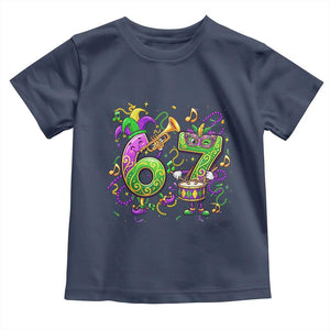 67 Mardi Gras Meme Toddler T Shirt Funny Six Seven Carnival Party TS14 Navy Print Your Wear