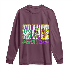Funny Mardi Gras Animal Long Sleeve Shirt Alligator Crawfish Goose New Orleans Louisiana TS14 Maroon Print Your Wear