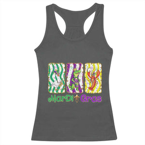 Funny Mardi Gras Animal Racerback Tank Top Alligator Crawfish Goose New Orleans Louisiana TS14 Dark Heather Print Your Wear