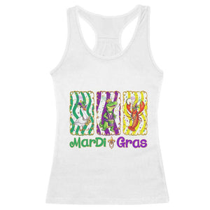 Funny Mardi Gras Animal Racerback Tank Top Alligator Crawfish Goose New Orleans Louisiana TS14 White Print Your Wear