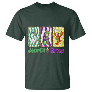 Funny Mardi Gras Animal T Shirt Alligator Crawfish Goose New Orleans Louisiana TS14 Dark Forest Green Print Your Wear