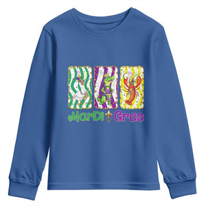 Funny Mardi Gras Animal Youth Sweatshirt Alligator Crawfish Goose New Orleans Louisiana TS14 Royal Blue Print Your Wear