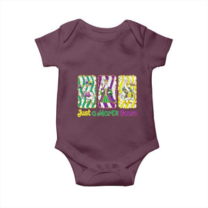 Mardi Gras Goose Baby Onesie Just A Mardi Goose TS14 Maroon Print Your Wear