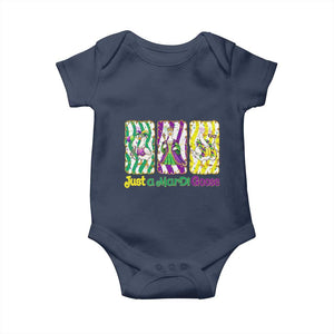 Mardi Gras Goose Baby Onesie Just A Mardi Goose TS14 Navy Print Your Wear