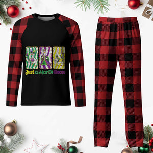Mardi Gras Goose Plaid Pajama Set Just A Mardi Goose TS14 Buffalo Plaid Print Your Wear