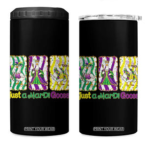 Mardi Gras Goose 4 in 1 Can Cooler Tumbler Just A Mardi Goose TS14 One Size: 16 oz Black Print Your Wear