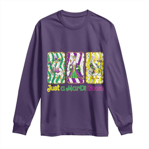 Mardi Gras Goose Long Sleeve Shirt Just A Mardi Goose TS14 Purple Print Your Wear