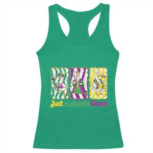 Mardi Gras Goose Racerback Tank Top Just A Mardi Goose TS14 Irish Green Print Your Wear