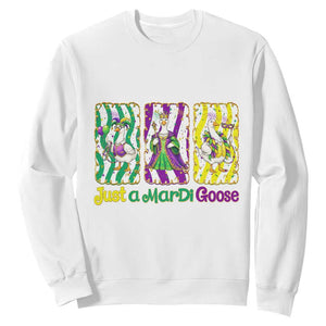 Mardi Gras Goose Sweatshirt Just A Mardi Goose TS14 White Print Your Wear