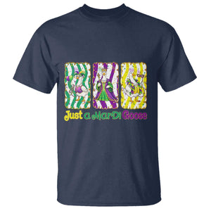 Mardi Gras Goose T Shirt Just A Mardi Goose TS14 Navy Print Your Wear