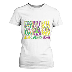Mardi Gras Goose T Shirt For Women Just A Mardi Goose TS14 White Print Your Wear