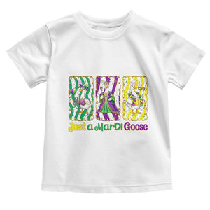 Mardi Gras Goose Toddler T Shirt Just A Mardi Goose TS14 White Print Your Wear