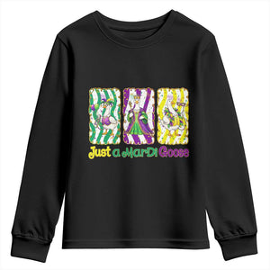 Mardi Gras Goose Youth Sweatshirt Just A Mardi Goose TS14 Black Print Your Wear