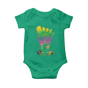 Mardi Gras Bigfoot Baby Onesie Sasquatch Forest Footprint Carnival Party TS14 Irish Green Print Your Wear