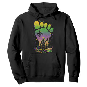 Mardi Gras Bigfoot Hoodie Sasquatch Forest Footprint Carnival Party TS14 Black Print Your Wear