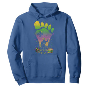 Mardi Gras Bigfoot Hoodie Sasquatch Forest Footprint Carnival Party TS14 Royal Blue Print Your Wear