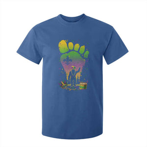 Mardi Gras Bigfoot T Shirt For Kid Sasquatch Forest Footprint Carnival Party TS14 Royal Blue Print Your Wear
