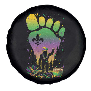 Mardi Gras Bigfoot Spare Tire Cover Sasquatch Forest Footprint Carnival Party TS14 Print Your Wear