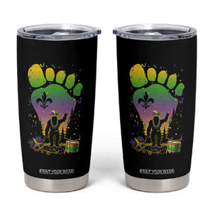 Mardi Gras Bigfoot Tumbler Cup Sasquatch Forest Footprint Carnival Party TS14 Black Print Your Wear