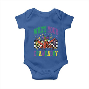 Mardi Gras Crawfish Baby Onesie Who Is Your Crawdaddy TS14 Royal Blue Print Your Wear