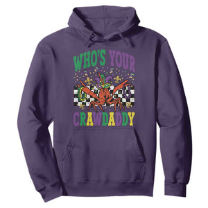 Mardi Gras Crawfish Hoodie Who Is Your Crawdaddy TS14 Purple Print Your Wear