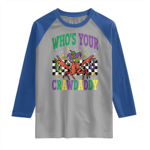 Mardi Gras Crawfish Raglan Shirt Who Is Your Crawdaddy TS14 Sport Gray Royal Print Your Wear